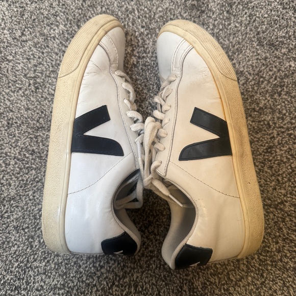 Veja Esplar Leather Sneakers White Black Women’s 7 Low Top - Picture 5 of 11
